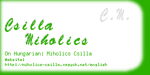 csilla miholics business card